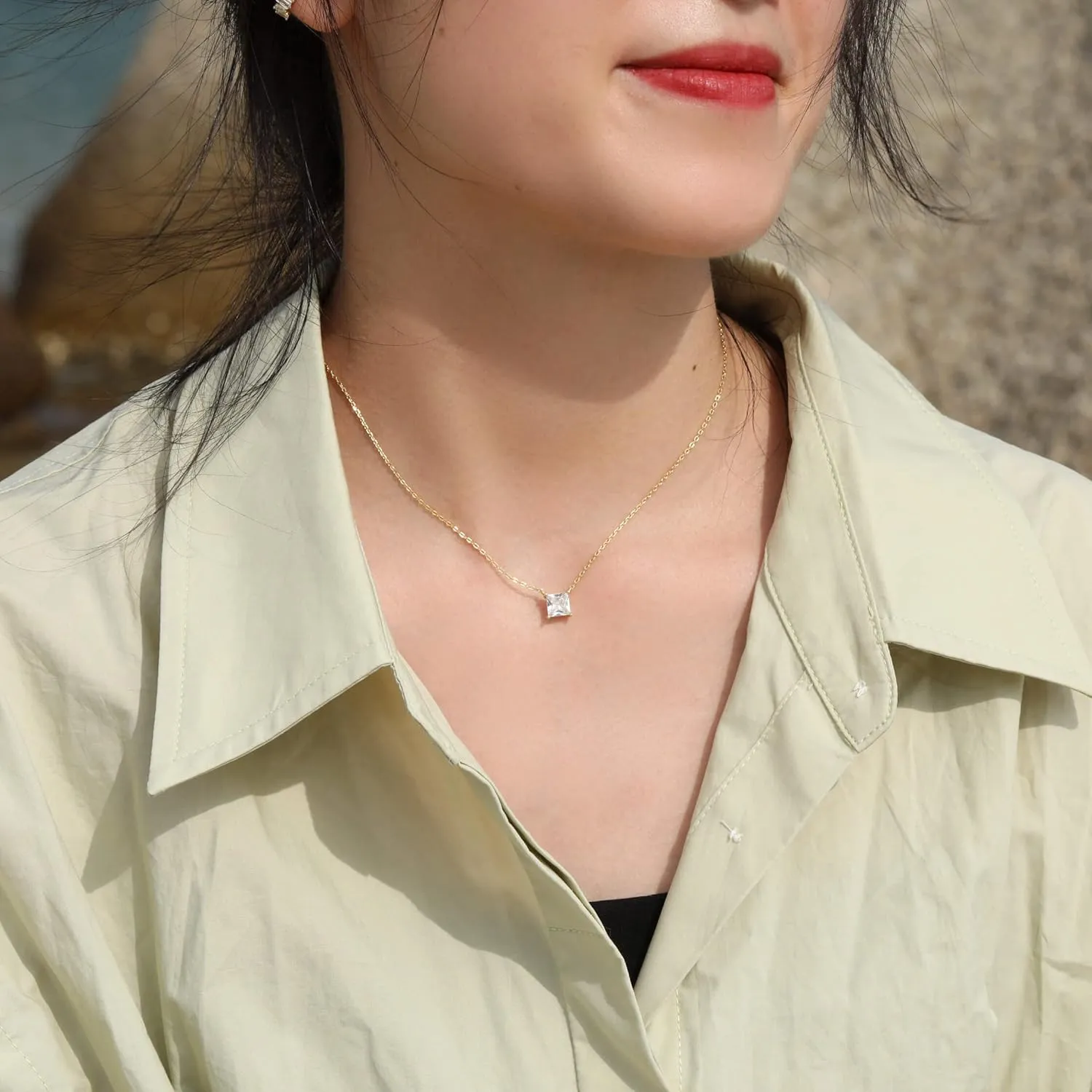 S.Leaf Sterling Silver Friendship Necklace for Women Birthday Gifts Gold Dainty Star Tennis Necklace for Women