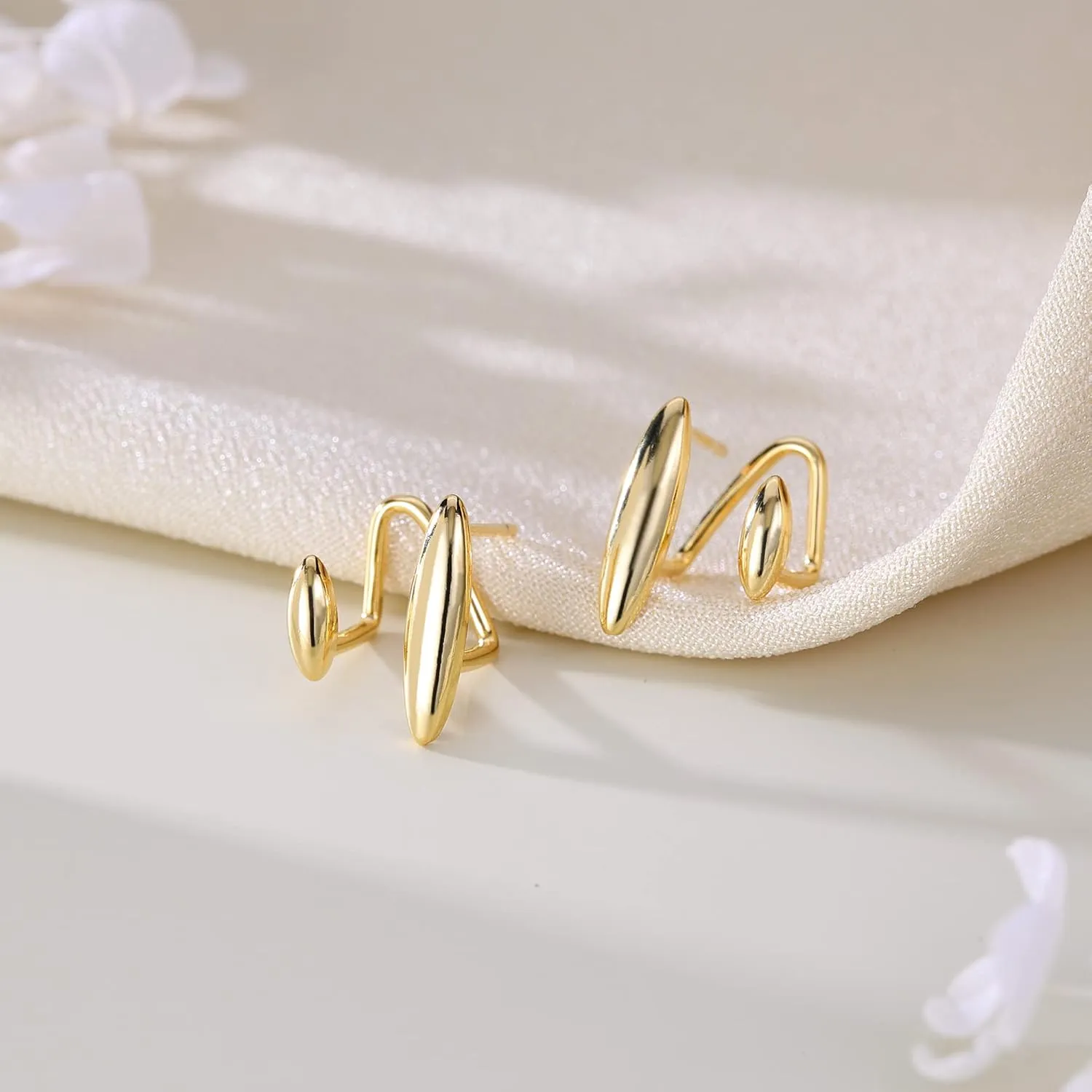 SLUYNZ 925 Sterling Silver Cuff Earrings Piercing for Women Minimalist Crawler Earrings Wrap Huggie Studs