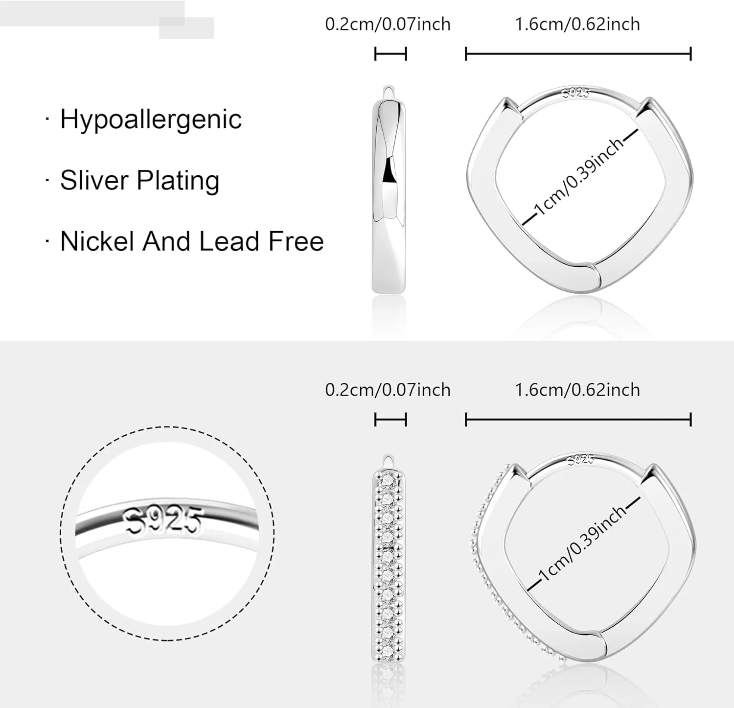 Small Earrings Sets 14K Gold 925 Sterling Silver Hoop Earrings for Women Huggie Cartilage Earring Set Cute Mini Thin Tragus Hoops Multiple Piercings Aretes Earrings Sets for Women Trendy ( 6-8-10-12-14-16 )mm