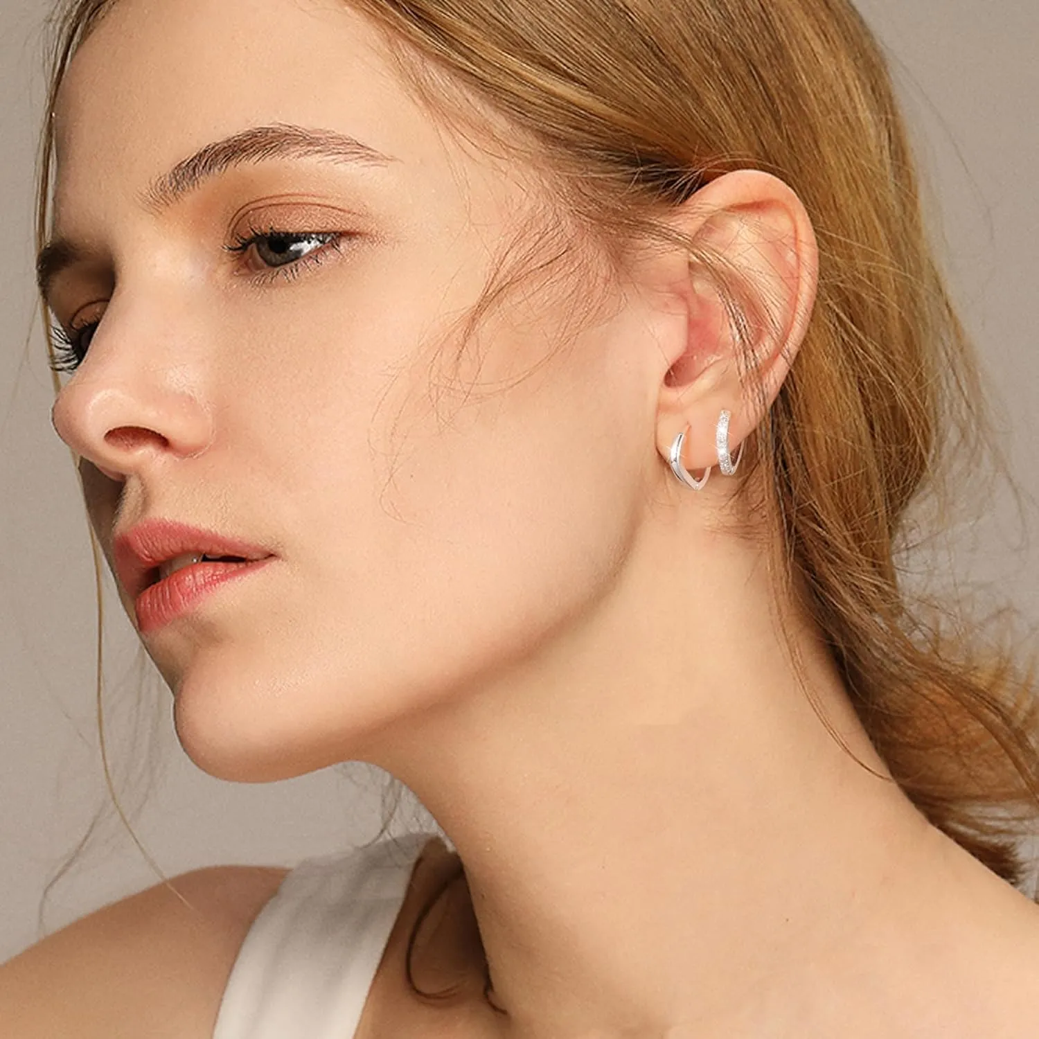 Small Earrings Sets 14K Gold 925 Sterling Silver Hoop Earrings for Women Huggie Cartilage Earring Set Cute Mini Thin Tragus Hoops Multiple Piercings Aretes Earrings Sets for Women Trendy ( 6-8-10-12-14-16 )mm