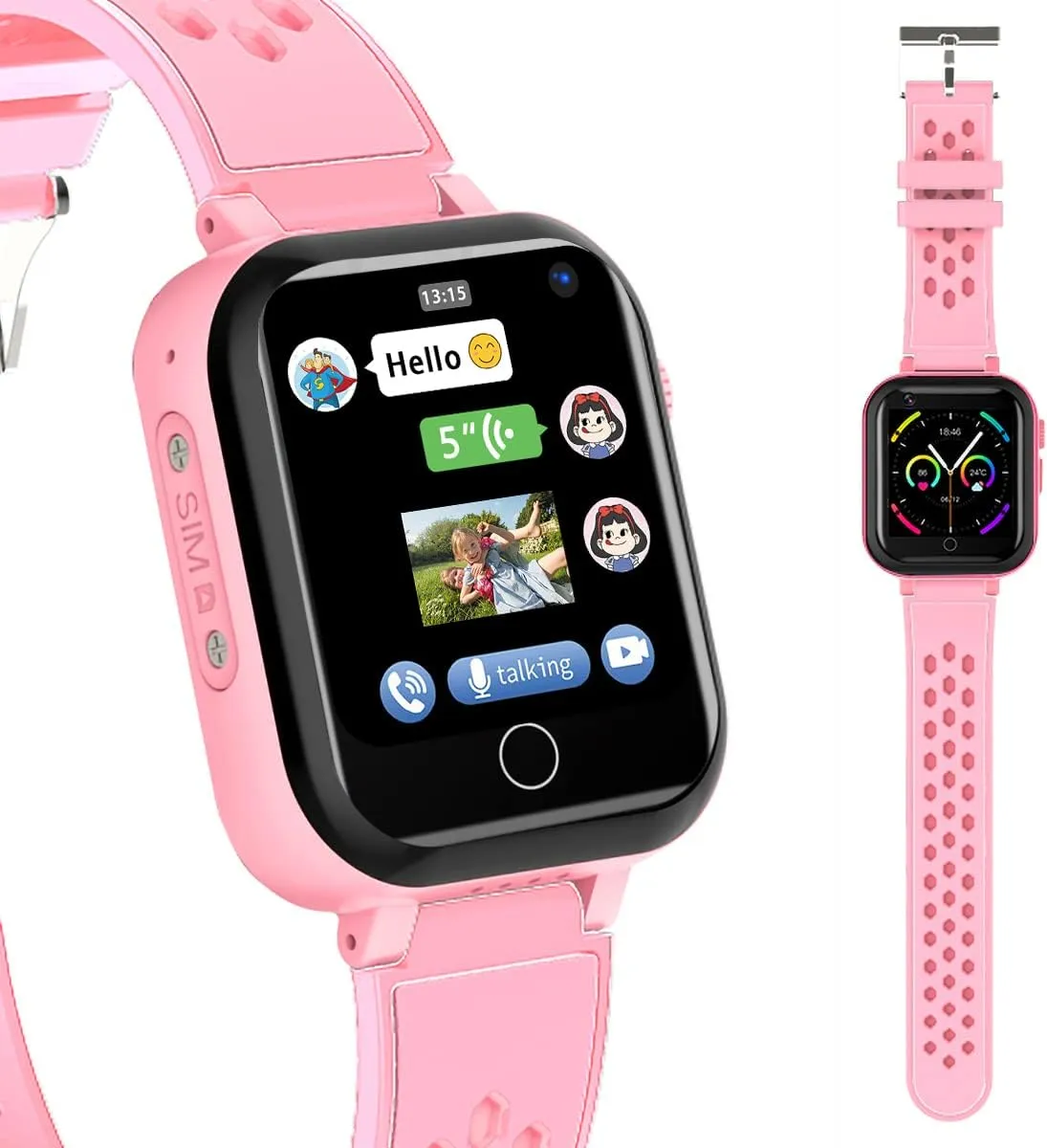 Smart Watch for Kids, 4G Kids Phone Smartwatch with GPS Tracker, WiFi SMS, Call, Voice Video Chat, Bluetooth, Audio Recording, Alarm, Pedometer, Wrist Watch for 4-16 Boys Girls Birthday Gifts