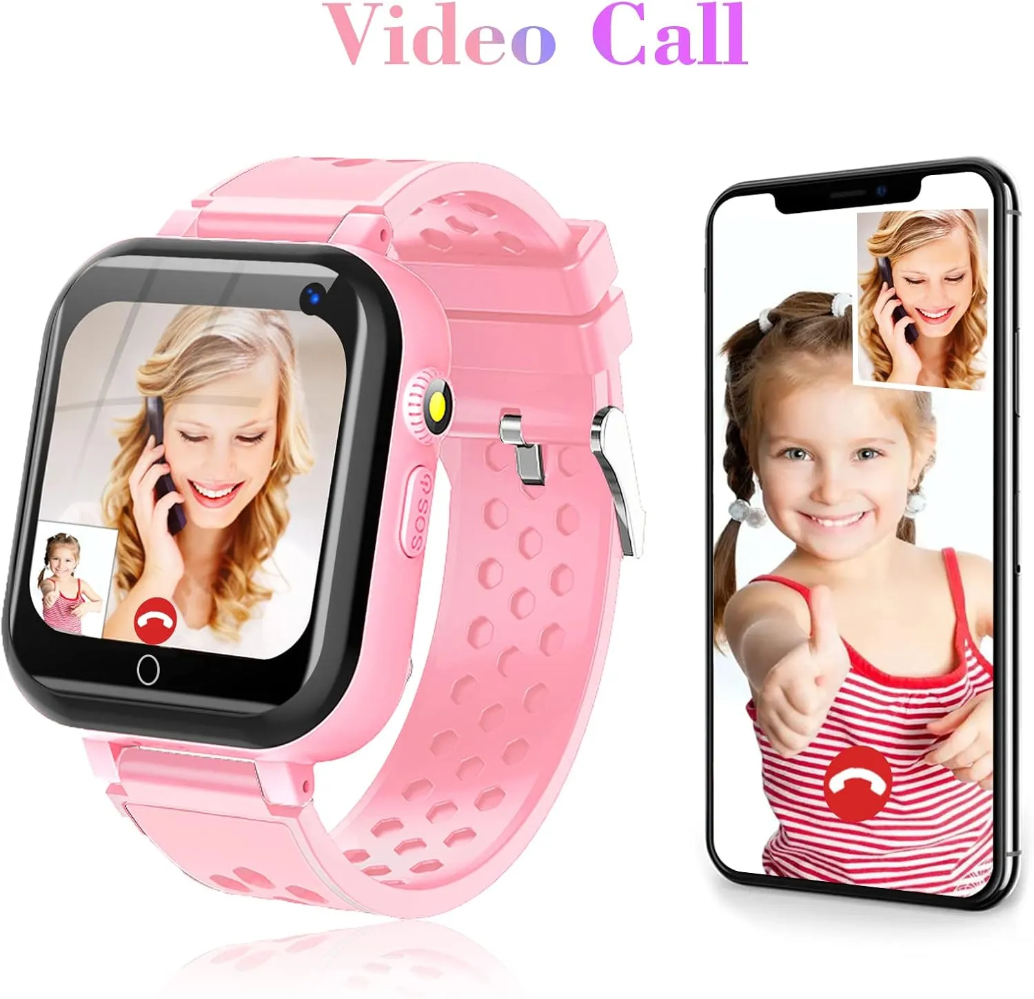 Smart Watch for Kids, 4G Kids Phone Smartwatch with GPS Tracker, WiFi SMS, Call, Voice Video Chat, Bluetooth, Audio Recording, Alarm, Pedometer, Wrist Watch for 4-16 Boys Girls Birthday Gifts