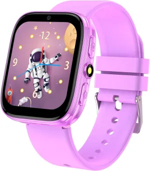 Smart Watch for Kids Girls Boys - 1.54" Touch Screen Watch with Camera, 31 Games, Music, Pedometer, Flashlight, Alarm Clock,Learning Cards, Storybook, Metal Case Gift for Children Age 4-10 (Purple)