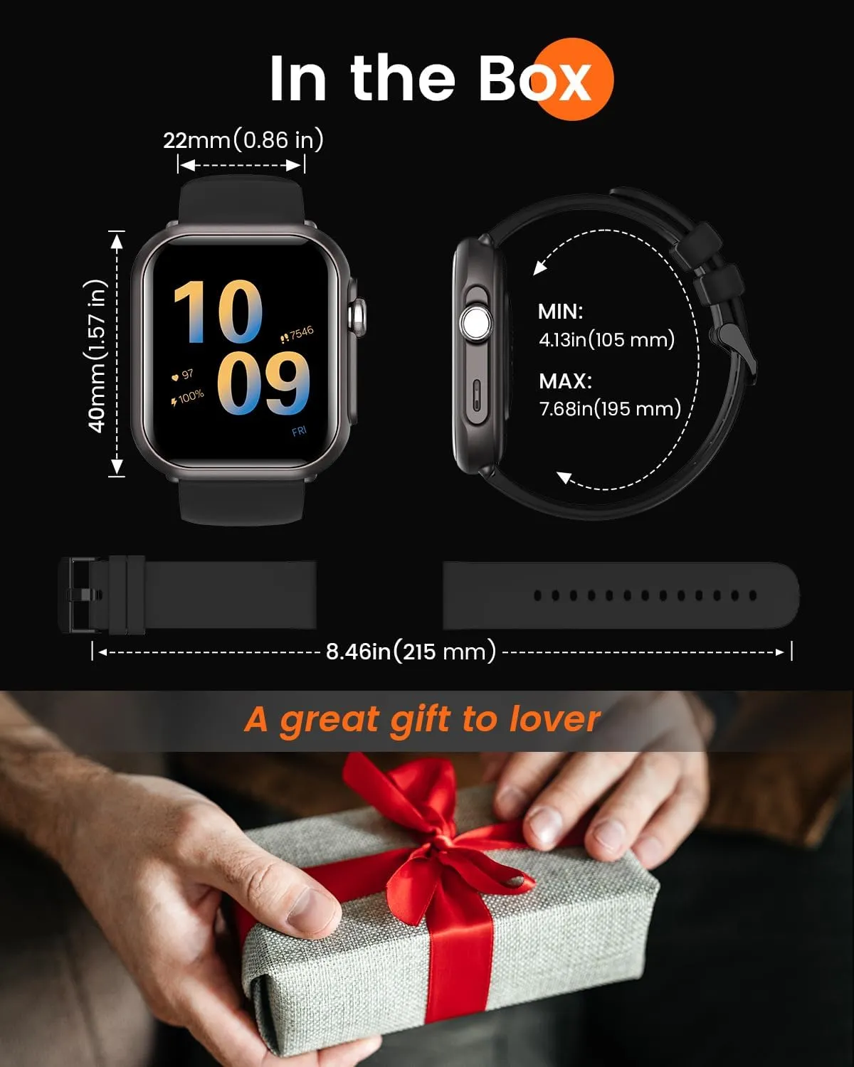 Smart Watches for Men Fitness Tracker: 1.85" Smart watch with 1000 mAh 100 Day Battery Life Make/Recive Call Heart Rate Blood Pressure SpO2 Sleep Monitor 120  Sport Mode 5ATM for iPhone Android Phones