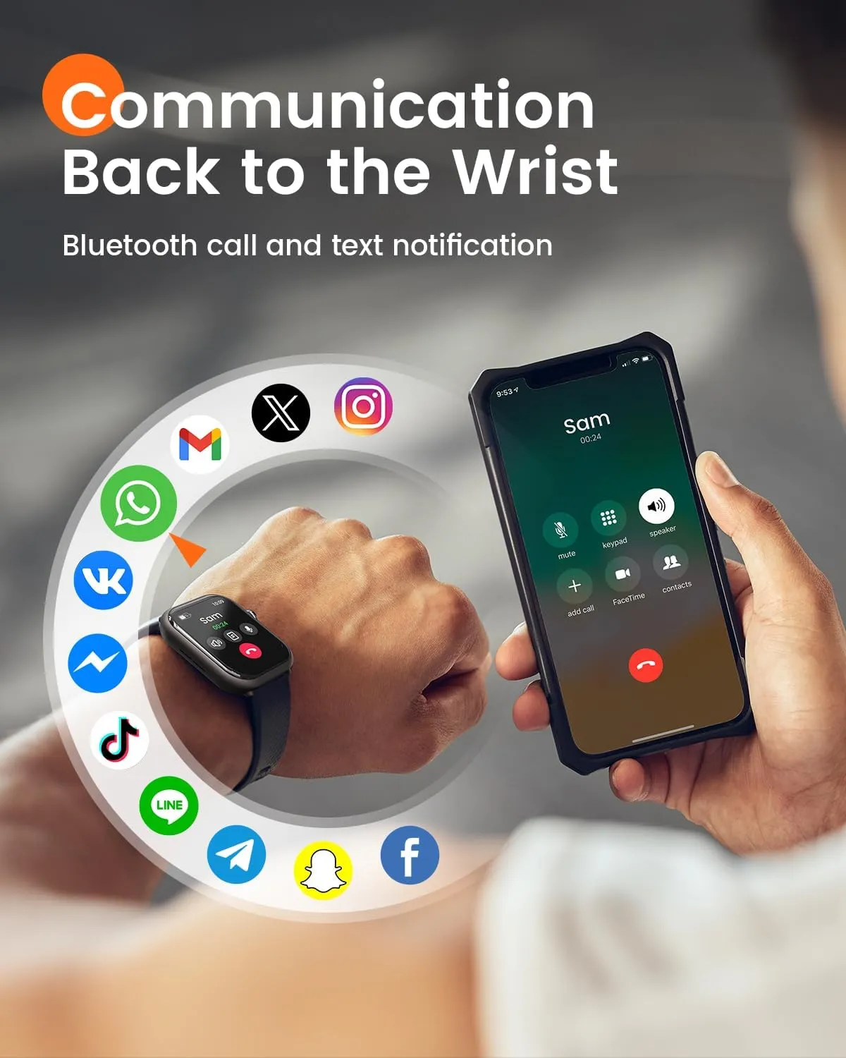 Smart Watches for Men Fitness Tracker: 1.85" Smart watch with 1000 mAh 100 Day Battery Life Make/Recive Call Heart Rate Blood Pressure SpO2 Sleep Monitor 120  Sport Mode 5ATM for iPhone Android Phones
