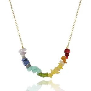 SmileBelle Stone Necklaces Chakra Necklace for Mom Rainbow Necklace as Birthday Gifts Spiritual Jewelry for Daughter Crystal Necklaces for Yoga Friend