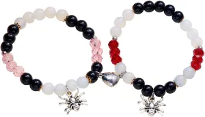 Spider Friendship Bracelets Halloween Spider Bracelets for Couple Heart Energy Stone Bracelets Pink Relationship Promise Bracelet amily Halloween Party Jewelry Valentines