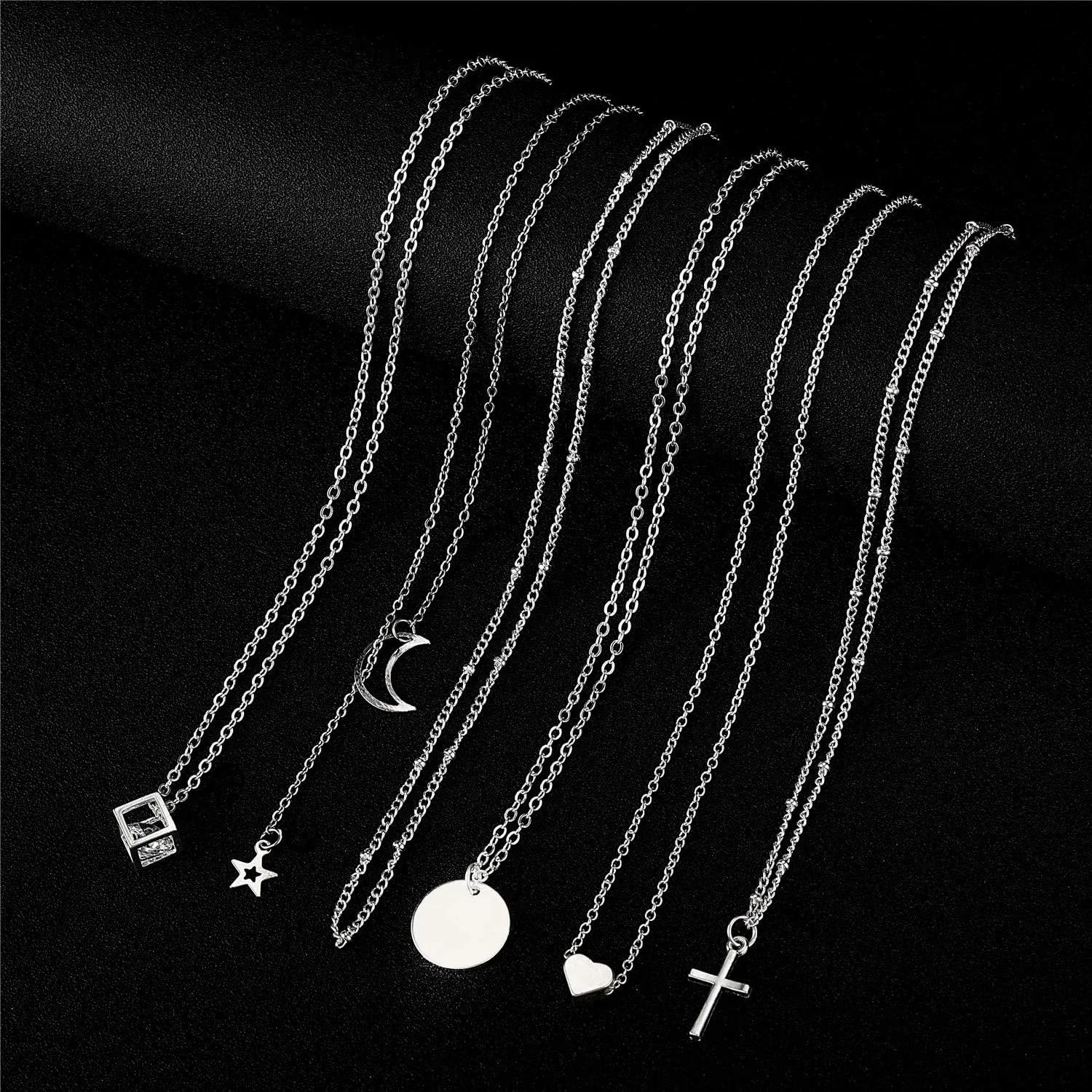 Starain 12Pcs Layered Choker Necklace Fashion Multilayer Chain Necklace Simple Gold Necklace Set for Women
