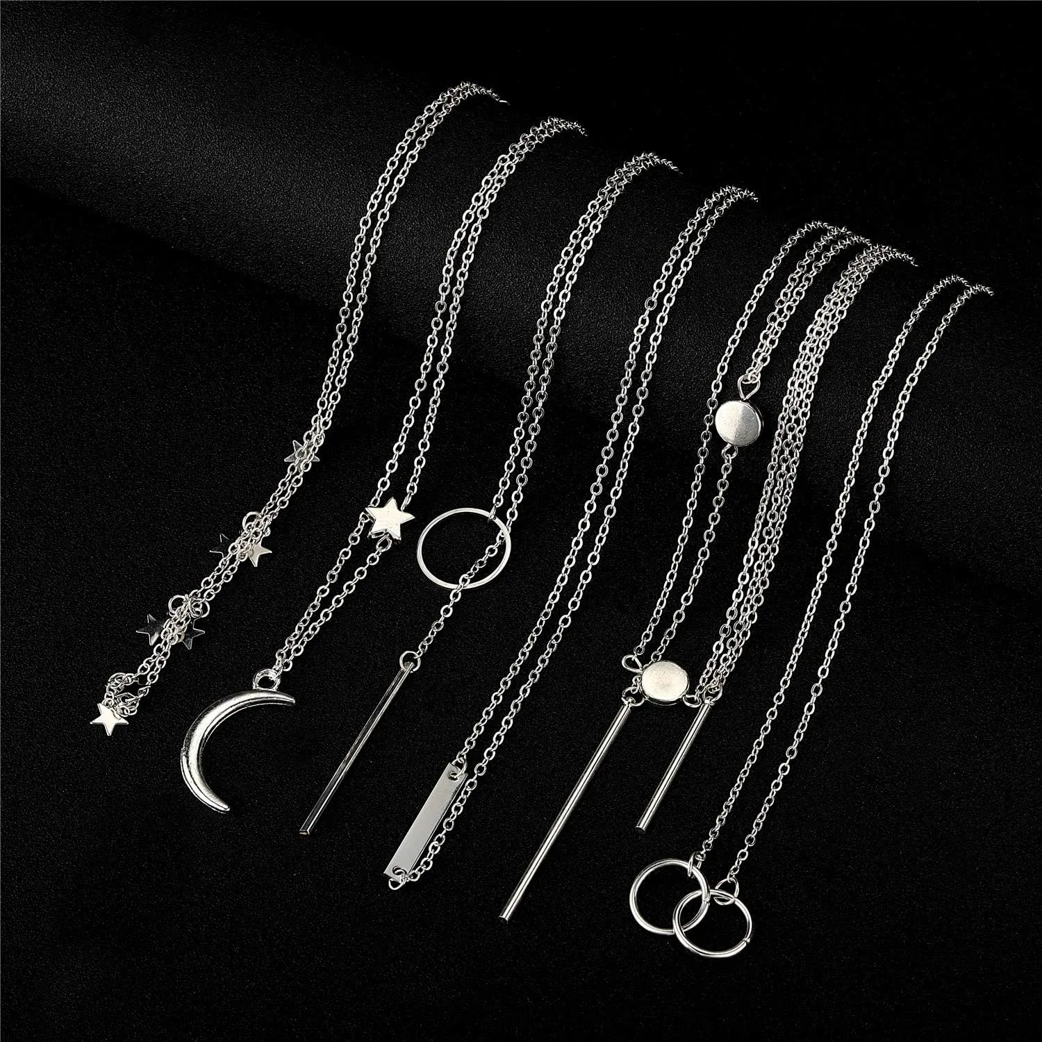 Starain 12Pcs Layered Choker Necklace Fashion Multilayer Chain Necklace Simple Gold Necklace Set for Women