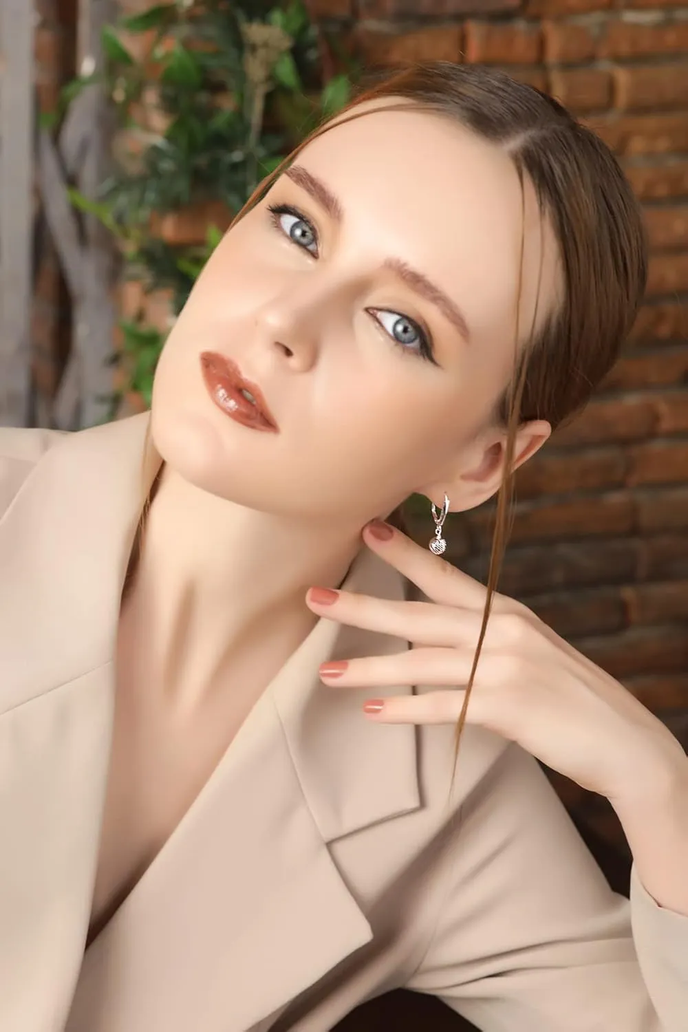 Sterling Silver Earrings for Women 8mm Diamond-cut or Shiny Ball Bead Drop Leverback Dangle Earring Fashion Trendy