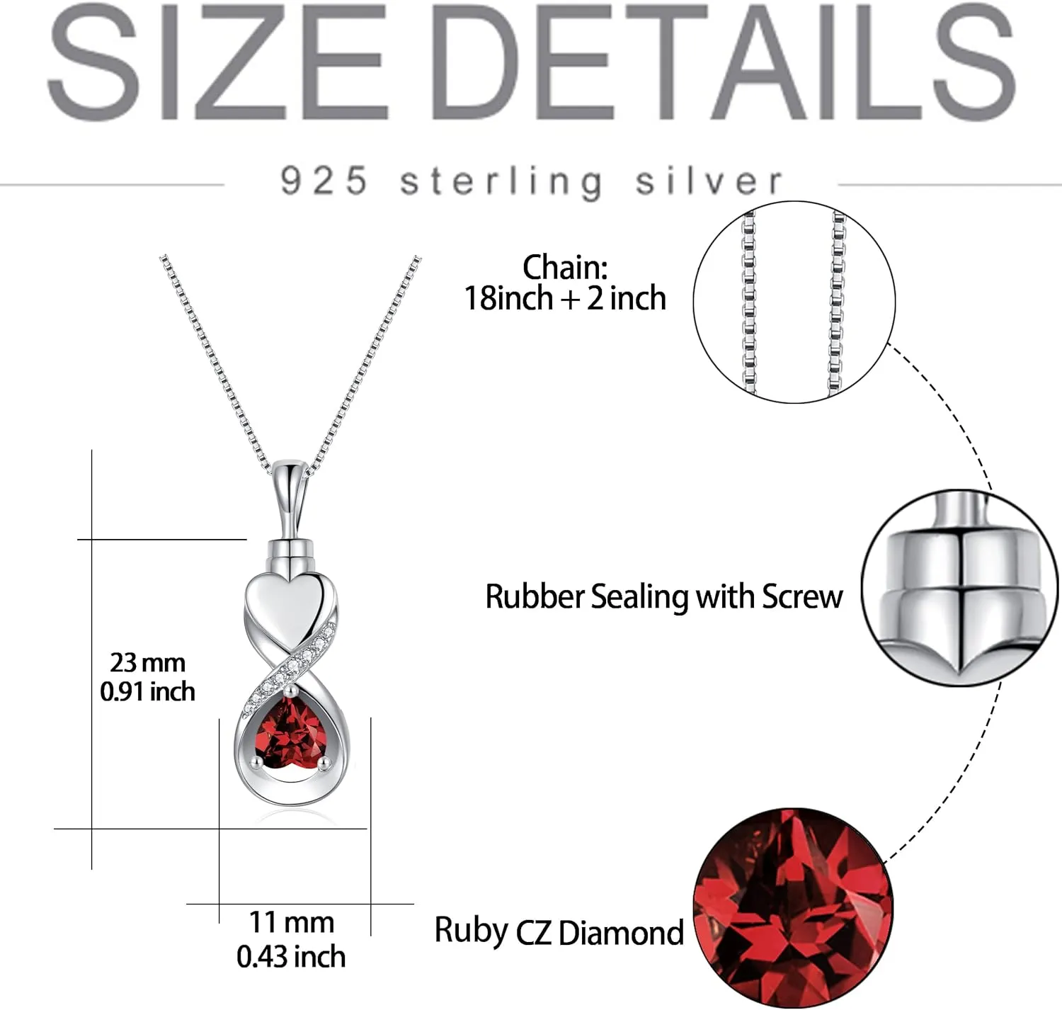 Sterling Silver Urn Neckalce for Ashes for Women: Cremation Jewelry for Women - Ashes Keepsake Pendant Memorial Jewelry Gifts for A Loss of Loved Ones
