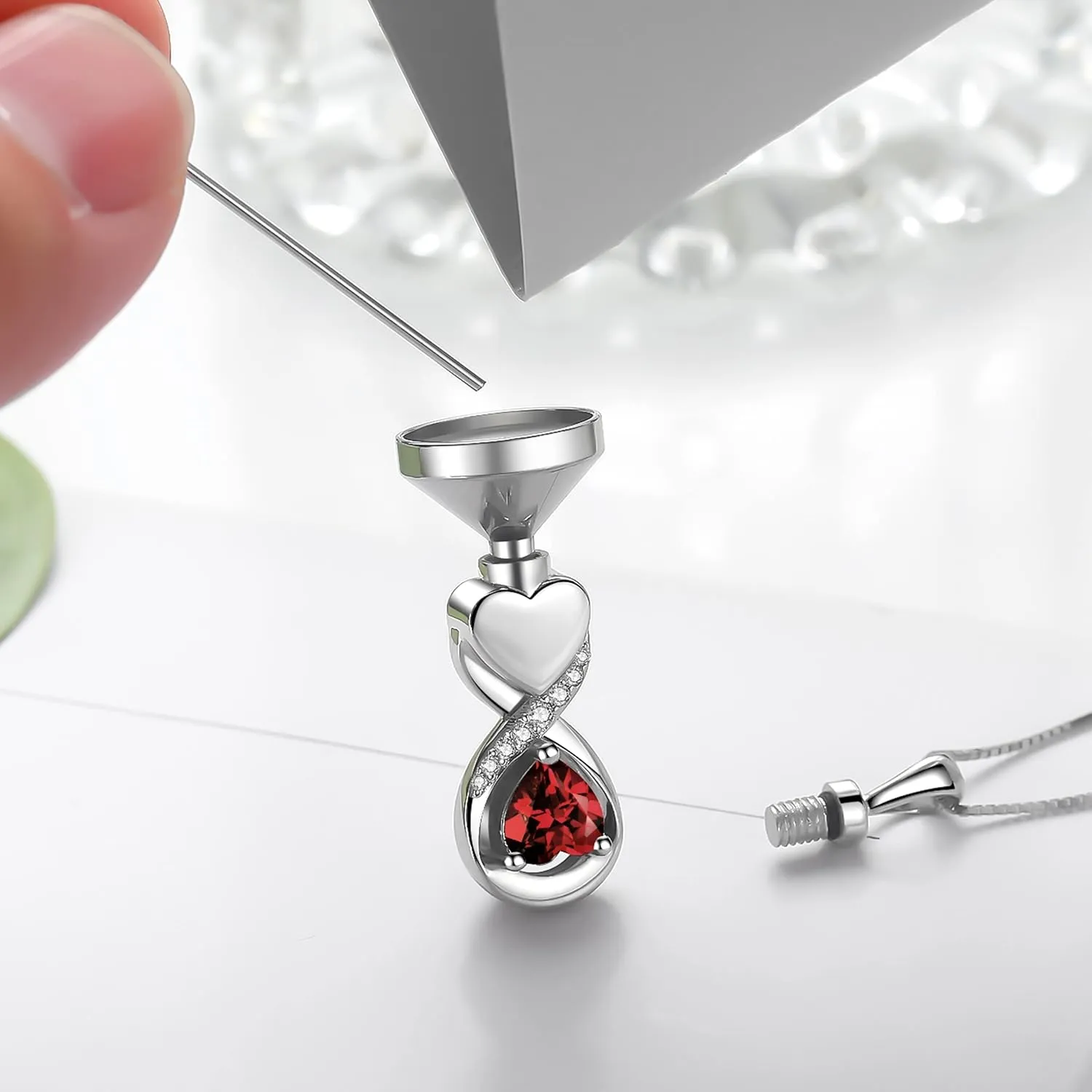 Sterling Silver Urn Neckalce for Ashes for Women: Cremation Jewelry for Women - Ashes Keepsake Pendant Memorial Jewelry Gifts for A Loss of Loved Ones