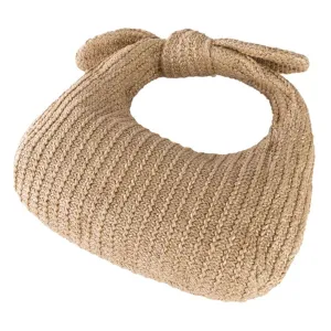 Straw Clutch Purse, Summer Beach Bag Dumpling Evening Clutch Handbags Knotted Straw Bag Bows Polyester Bag for Women Formal Party Wedding/1154
