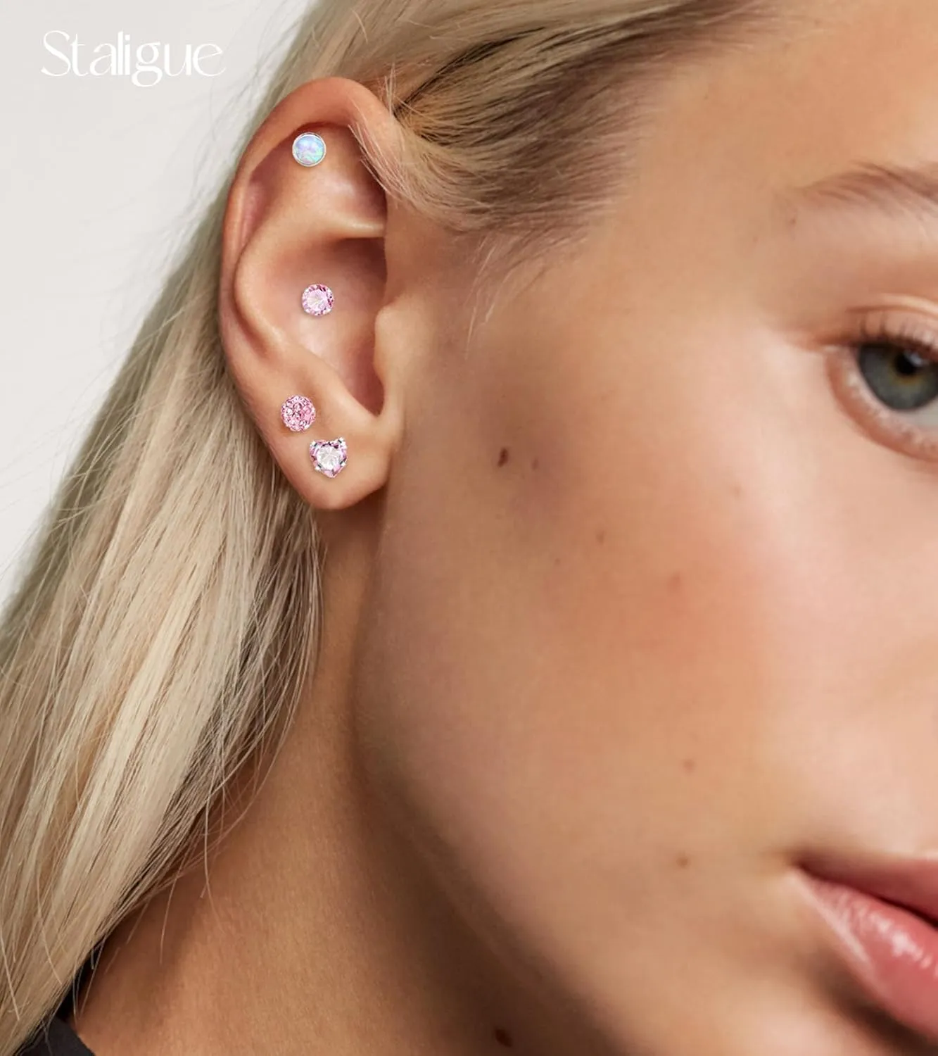 Surgical Steel Flat Back Earrings for Women Trendy,20G Flat Back Stud Earrings and Small Gold Hoop Huggies Earrings Sets for Multiple Piercing Hypoallergenic Gold Cartilage Earrings Stack Jewelry