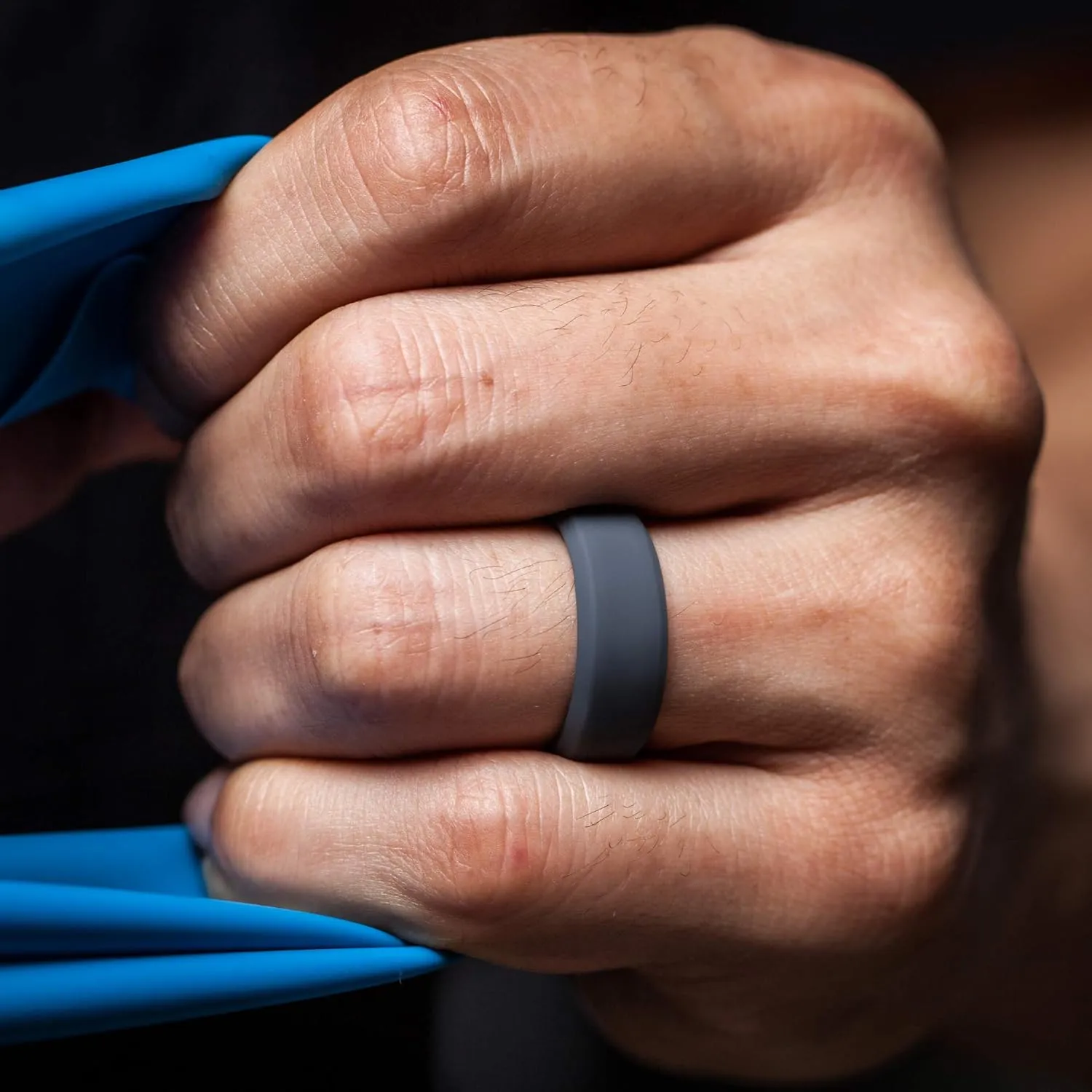 ThunderFit Men Breathable Air Grooves Silicone Rings Wedding Bands 8mm Wide 2.4mm Thick - 1/2/3/4/6/7 Variety Multipack