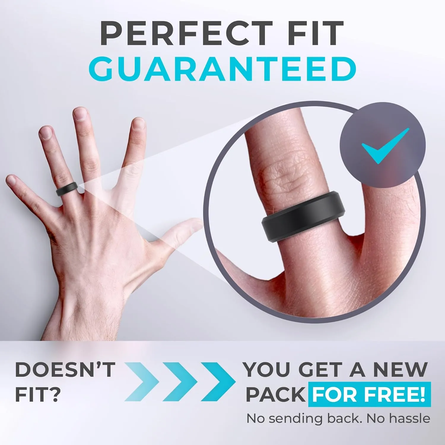 ThunderFit Men Breathable Air Grooves Silicone Rings Wedding Bands 8mm Wide 2.4mm Thick - 1/2/3/4/6/7 Variety Multipack