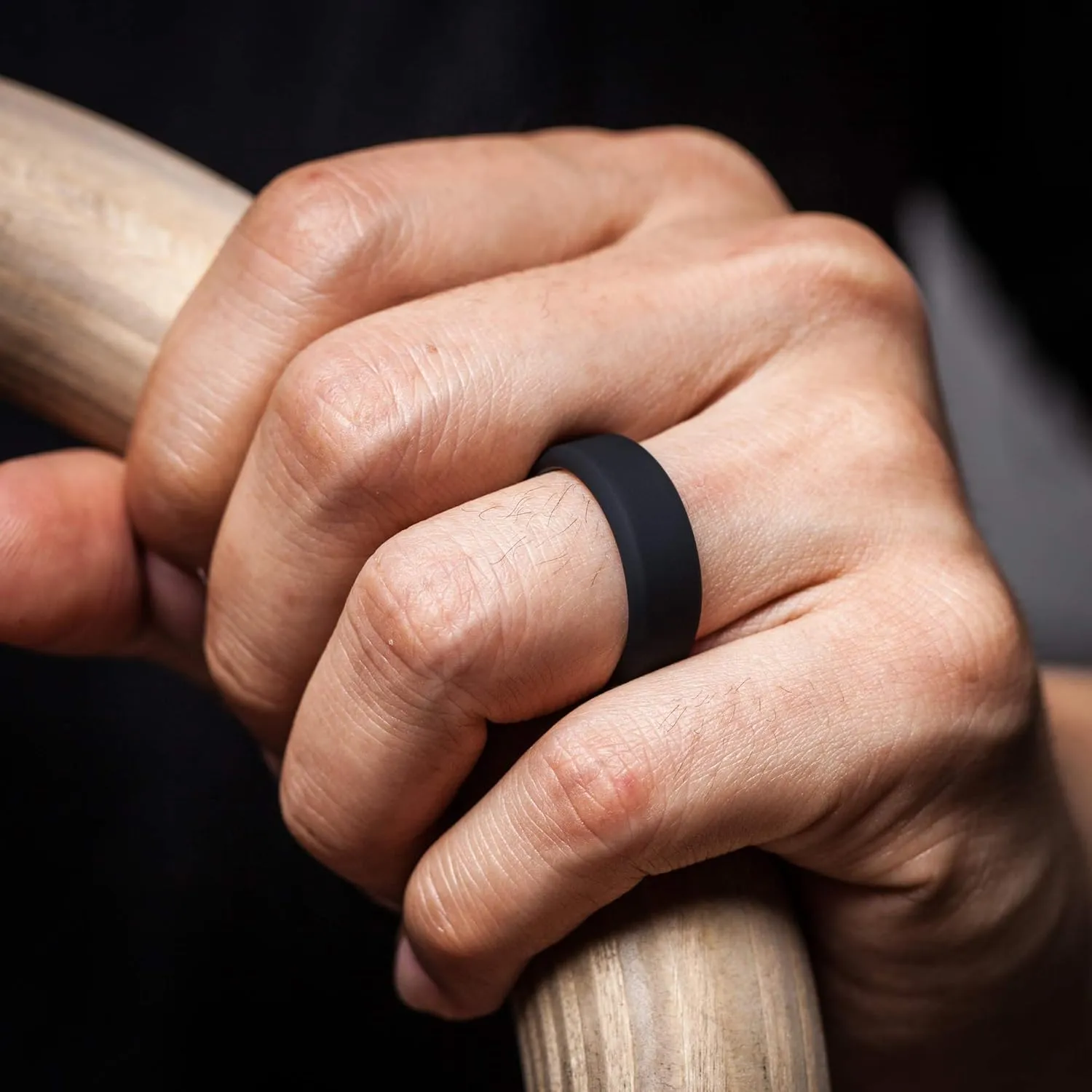 ThunderFit Men Breathable Air Grooves Silicone Rings Wedding Bands 8mm Wide 2.4mm Thick - 1/2/3/4/6/7 Variety Multipack