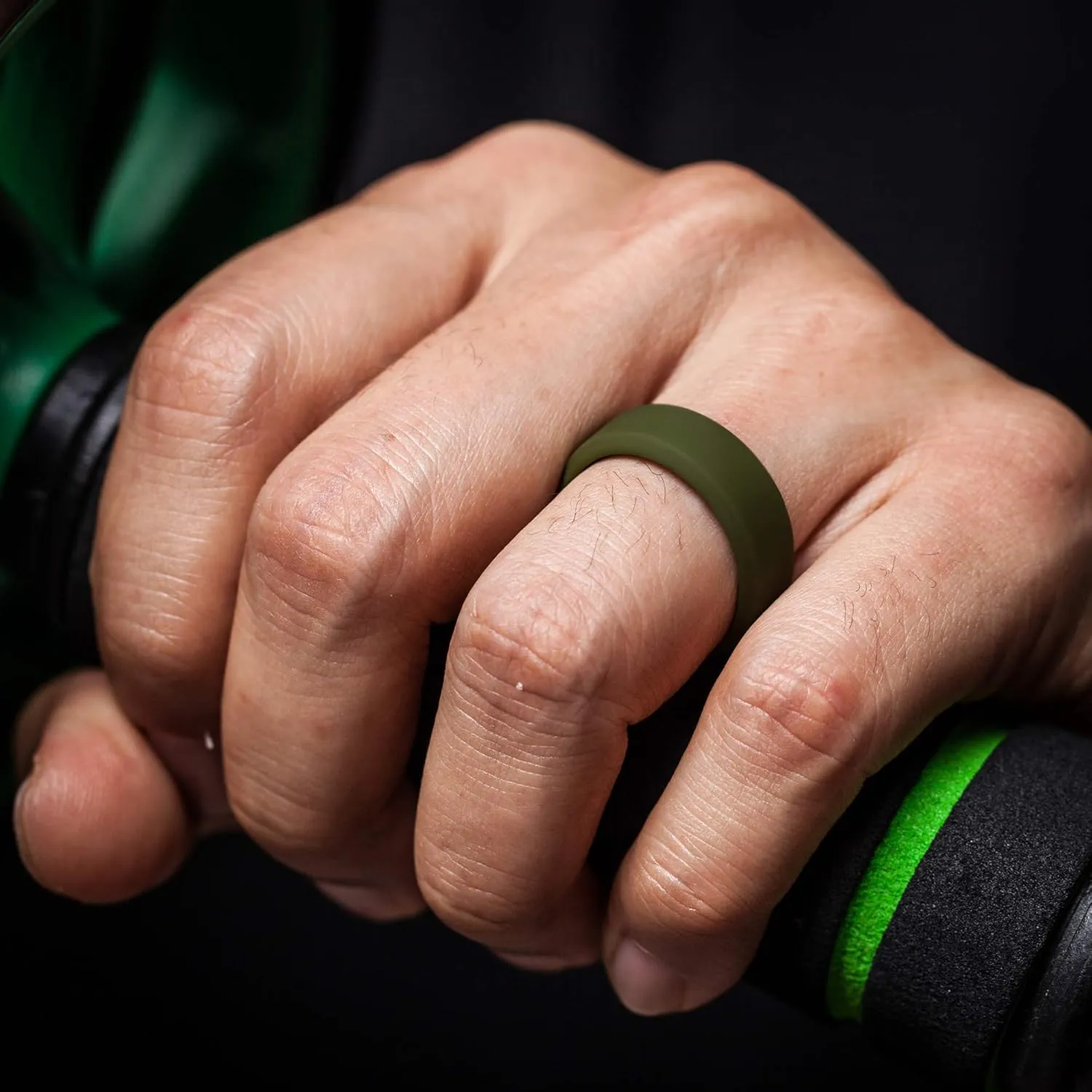 ThunderFit Men Breathable Air Grooves Silicone Rings Wedding Bands 8mm Wide 2.4mm Thick - 1/2/3/4/6/7 Variety Multipack