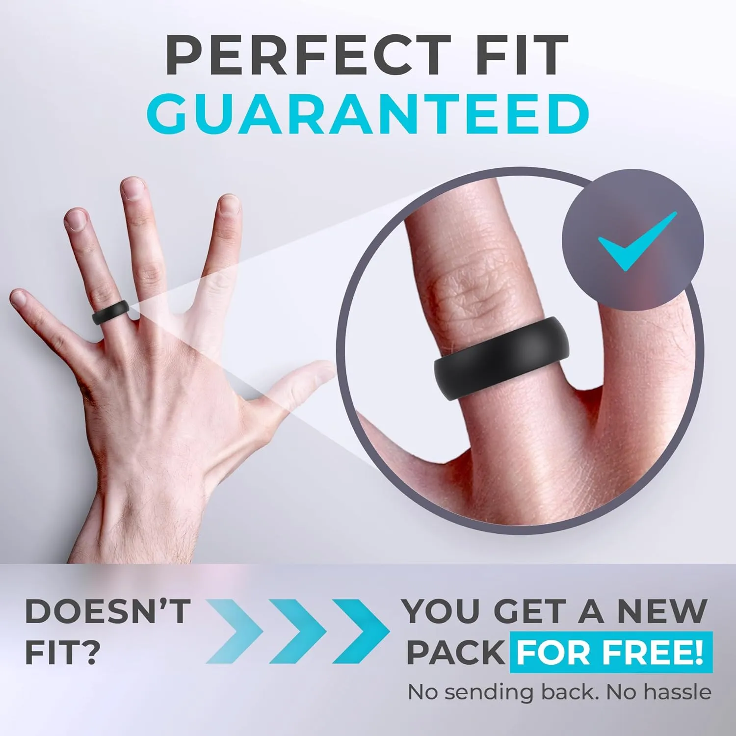 ThunderFit Men's Air Groove 7.8mm Wide 1.8mm Thick Silicone Rings, Variety Multipack 1-7