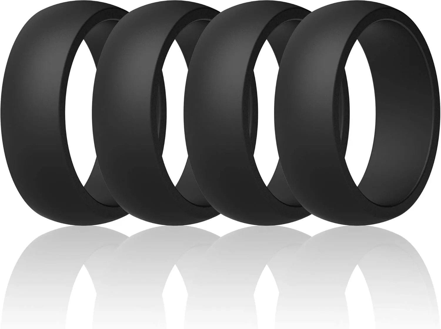 ThunderFit Mens Silicone Rings Wedding Bands Classic & Middle Line 8.7mm Wide 2mm Thick - 1/4/7 Variety Multipack