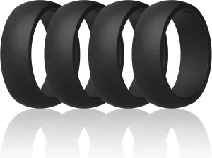 ThunderFit Mens Silicone Rings Wedding Bands Classic & Middle Line 8.7mm Wide 2mm Thick - 1/4/7 Variety Multipack