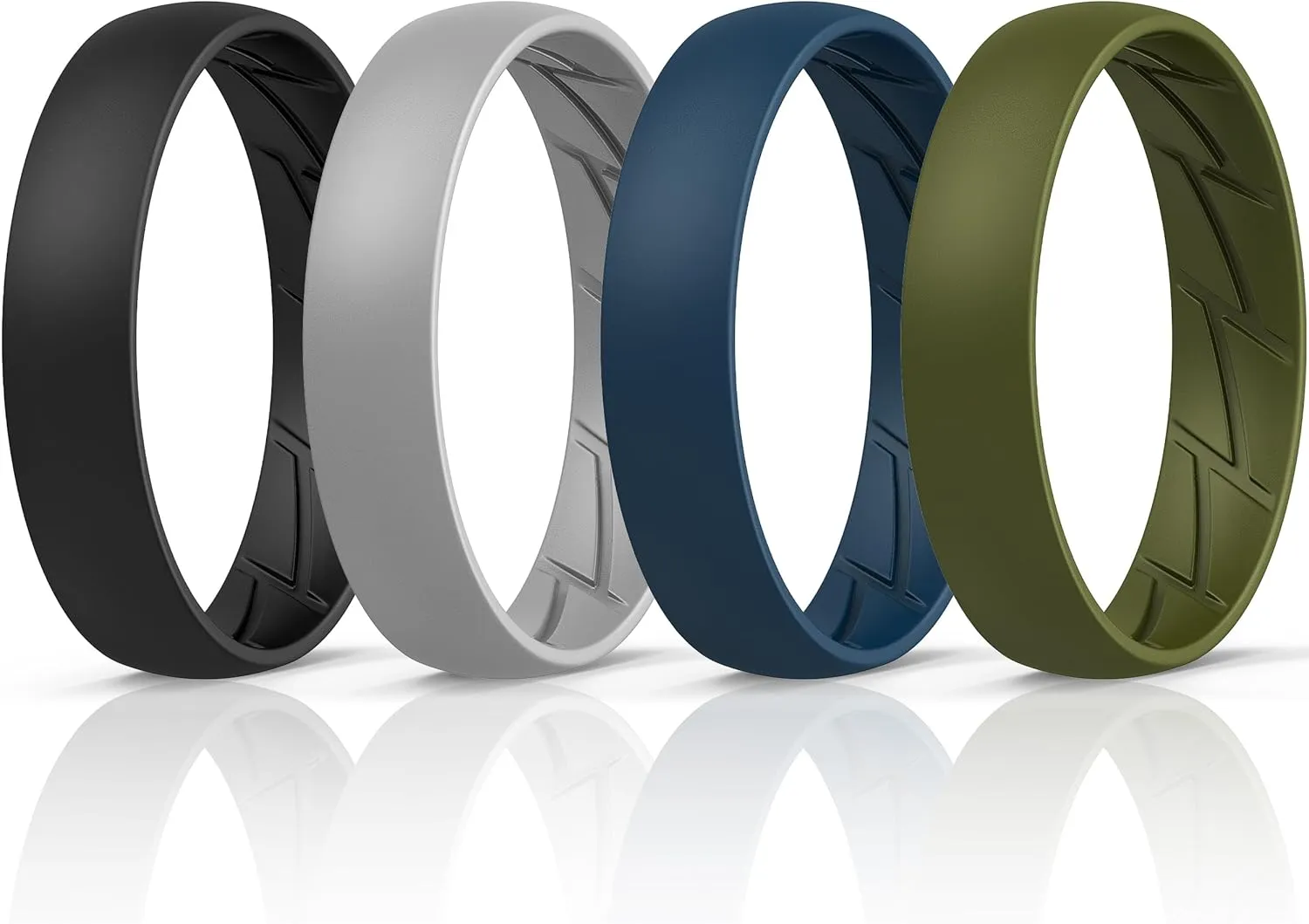 ThunderFit Silicone Rings for Him and Her, Rubber Engagement Bands Unisex - 1/4/7 Variety Multipack