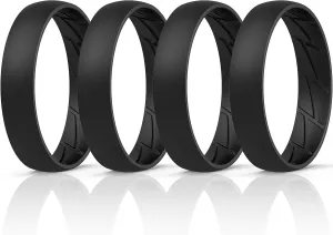 ThunderFit Silicone Rings for Him and Her, Rubber Engagement Bands Unisex - 1/4/7 Variety Multipack