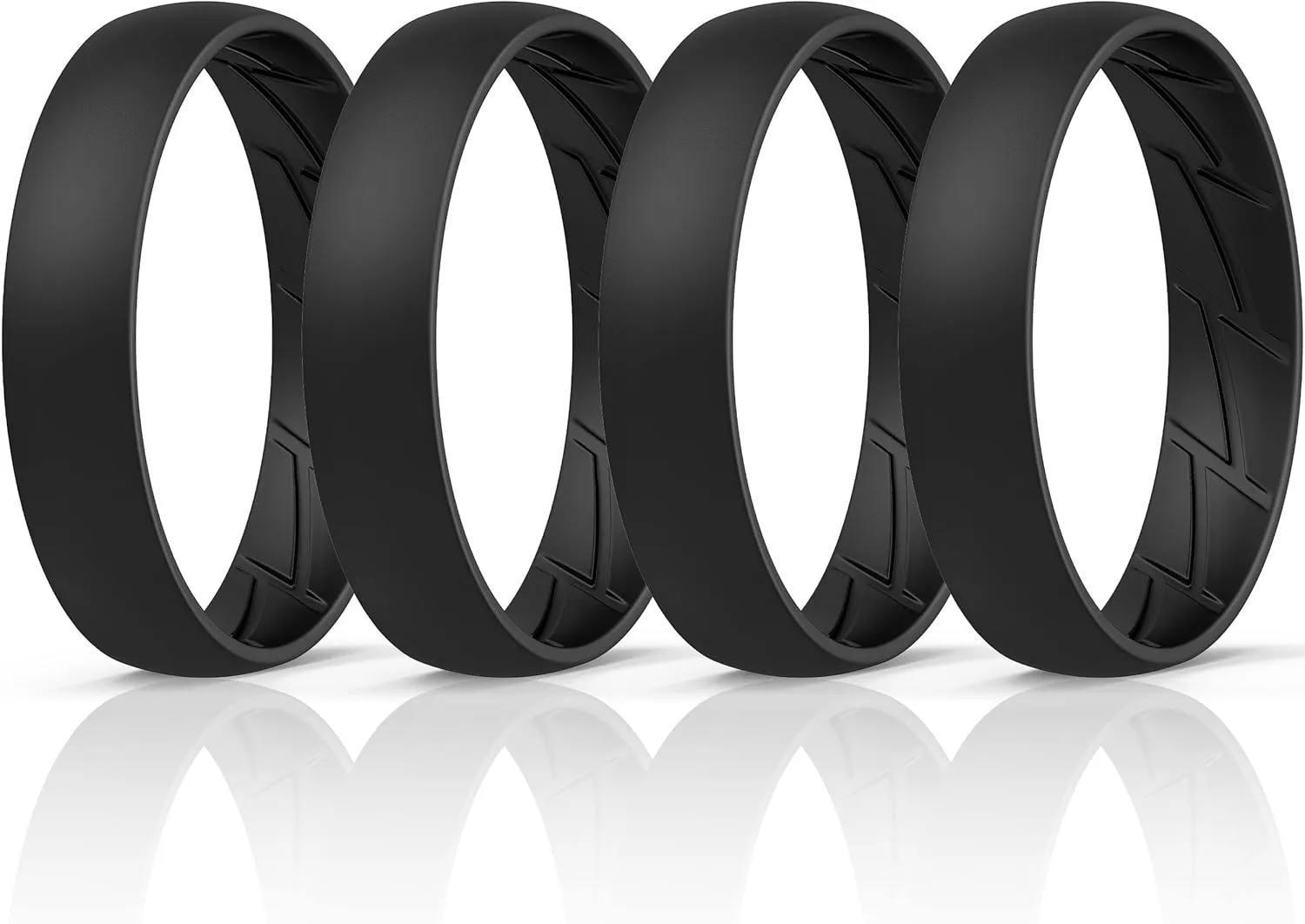 ThunderFit Silicone Rings for Him and Her, Rubber Engagement Bands Unisex - 1/4/7 Variety Multipack