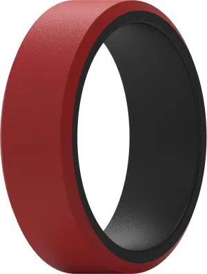ThunderFit Silicone Rings for Men, Flat Top Angled Edge Two Layers Rubber Engagement Bands 9.8mm Wide 2mm Thick - 1/4/8 Variety Multipack