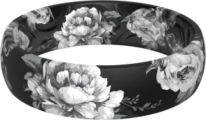 ThunderFit Silicone Wedding Bands for Women, Breathable Printed Design Rubber Engagement Rings 5.5mm Wide 1.8mm Thick - 1 Pack