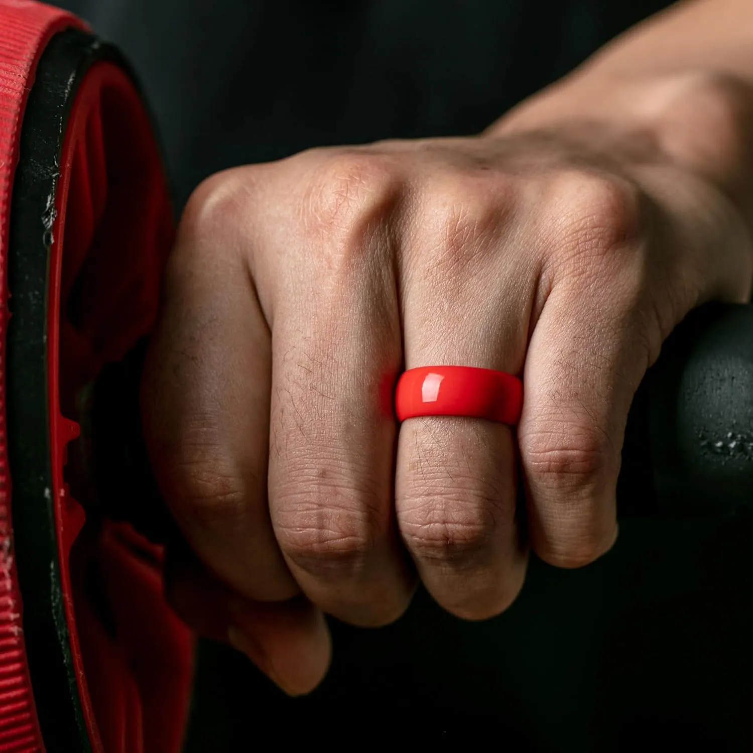 ThunderFit Silicone Wedding Ring for Men - Rubber Engagement Band - Width 8.0mm Thickness 2.0mm
