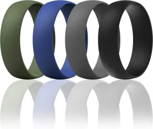 ThunderFit Silicone Wedding Rings Unisex, Rubber Engagement Bands 6.3mm Wide 1.65mm Thick - 1/2/3/4/5/6/7 Variety Multipack