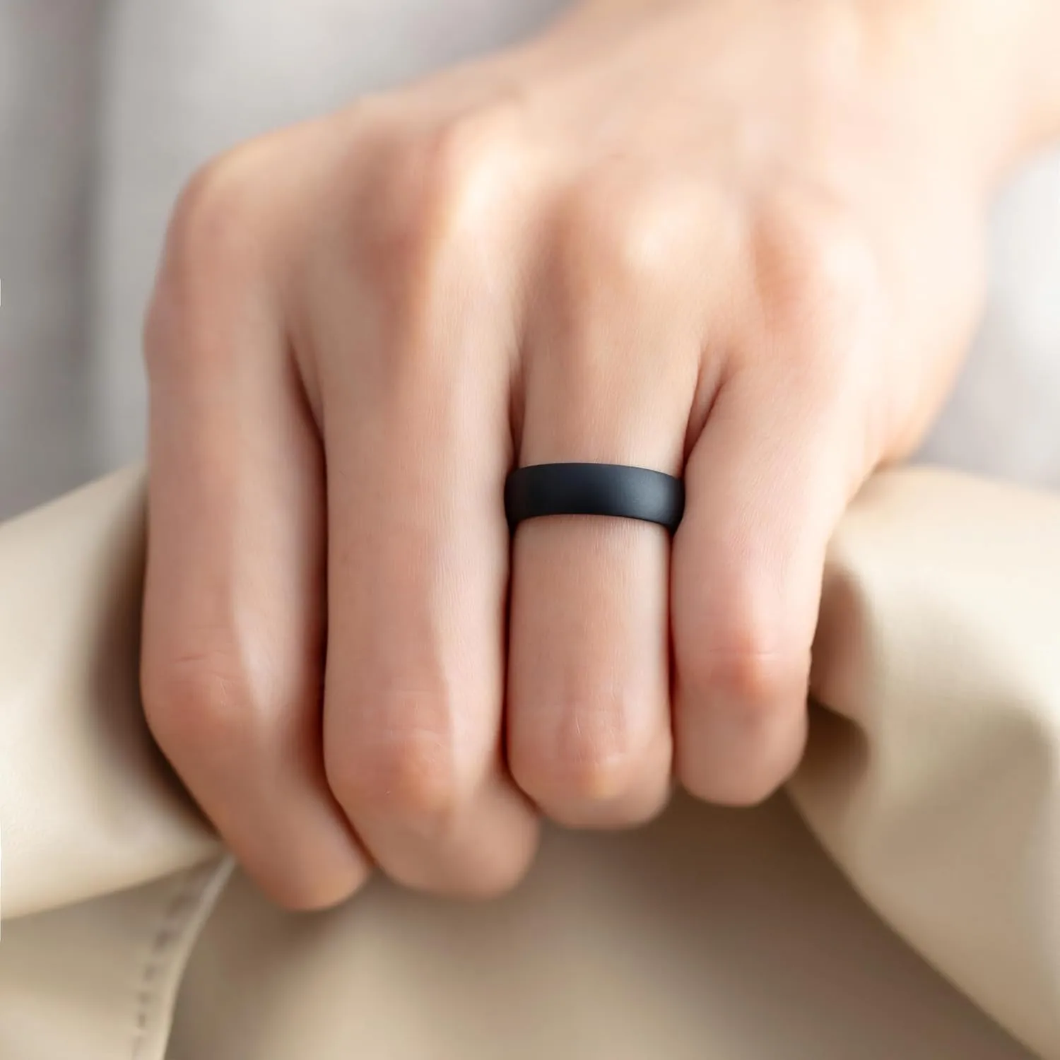 ThunderFit Women Breathable Air Grooves Silicone Wedding Bands Promise Rings 5.5mm Wide 1.8mm Thick - 1/4/8/12 Variety Multipack