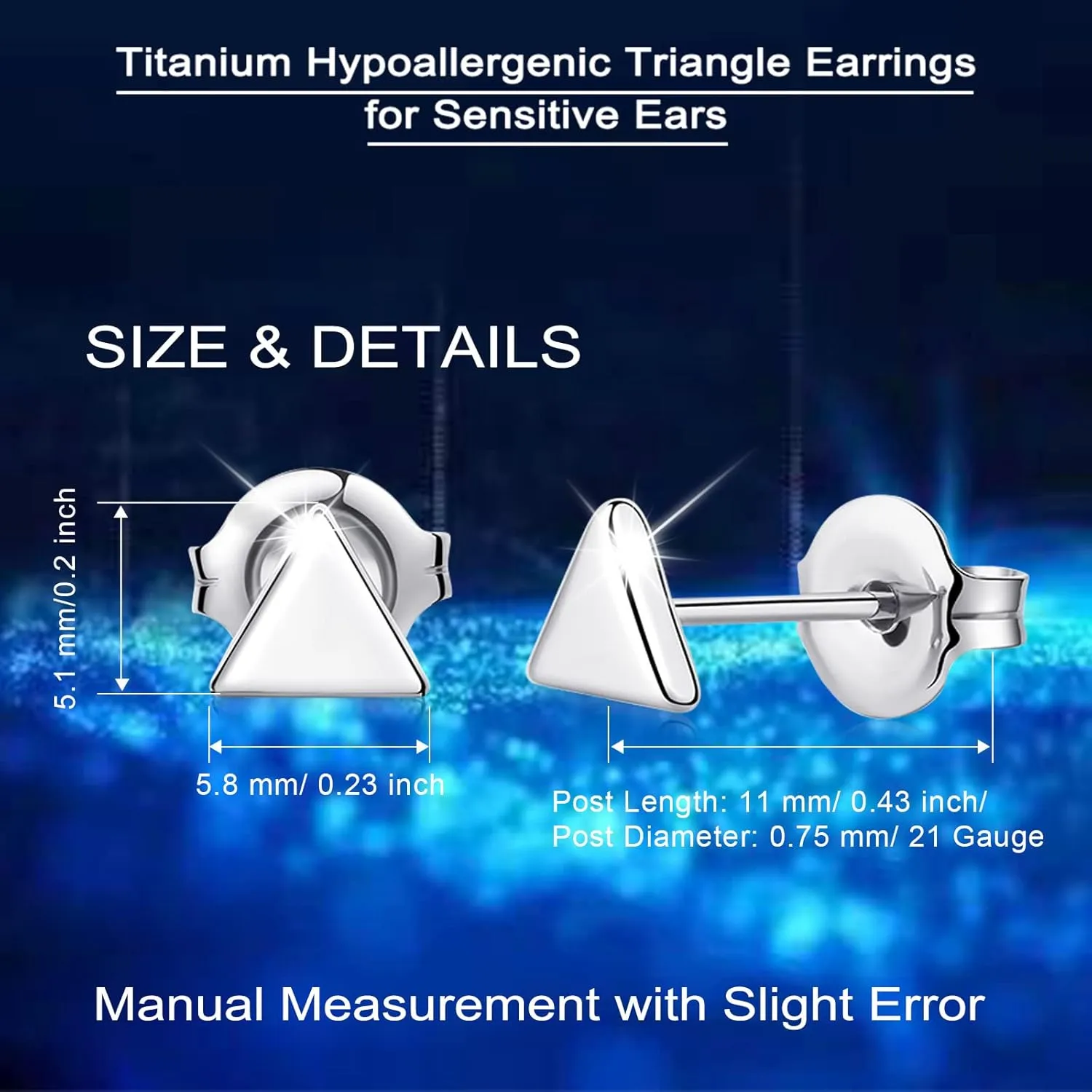 Titanium Earrings, Hypoallergenic Stud Earrings for Women Men Sensitive Ears Bar/Butterfly/Triangle/Square Premium High Polished (Shiny Grey)