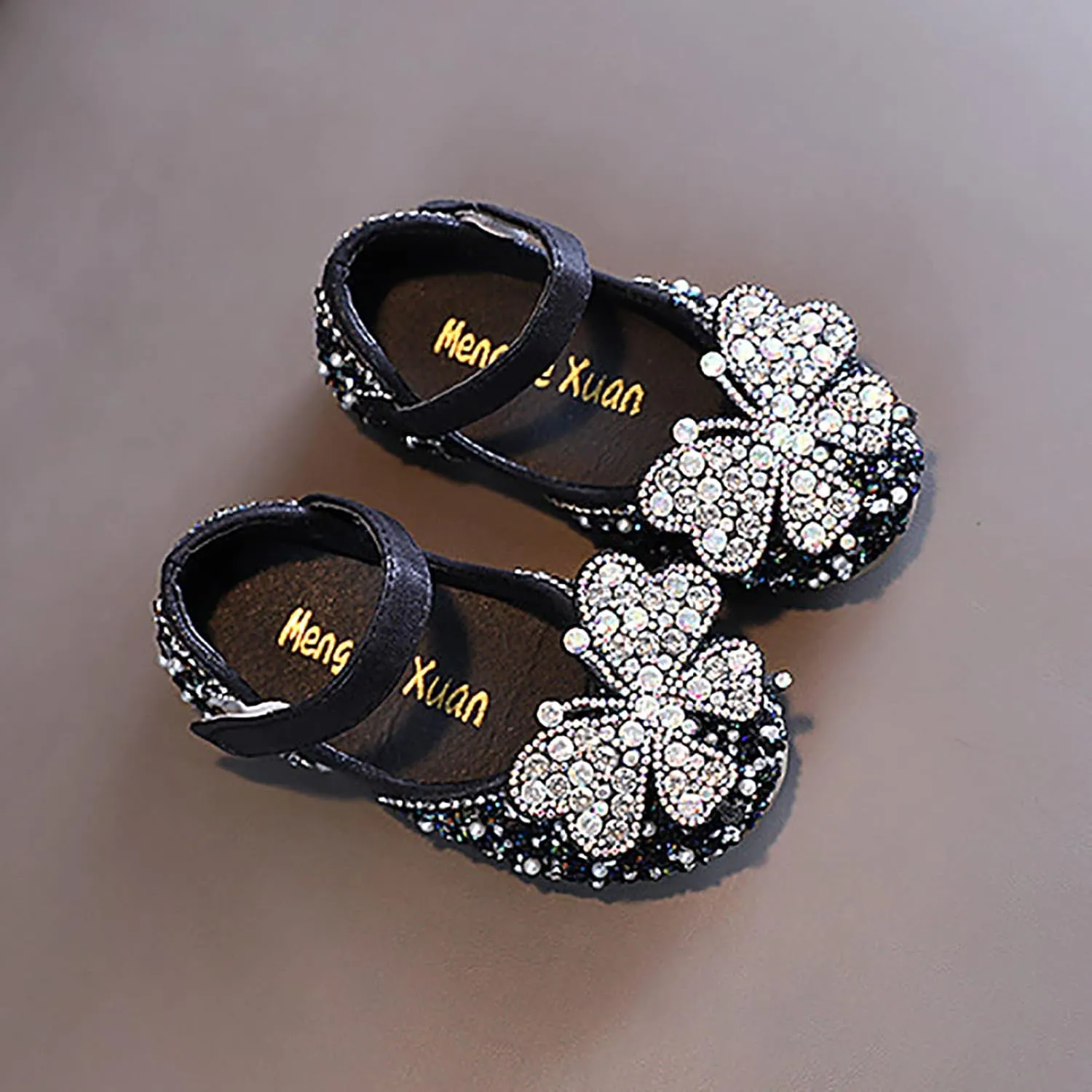 Toddler Bow Beaded Pearl Flower Dress Shoes Baby Girls Kids Strap Dance Sandals Light Breathable Non Slip Ankle