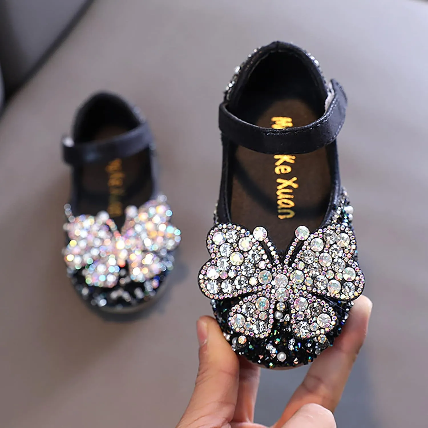 Toddler Bow Beaded Pearl Flower Dress Shoes Baby Girls Kids Strap Dance Sandals Light Breathable Non Slip Ankle
