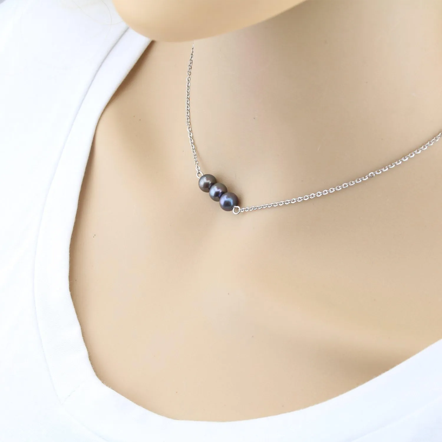 Turquoise or Pearl Bar Choker Necklace Pearl or Turquoise Beads Necklace Jewelry for Women