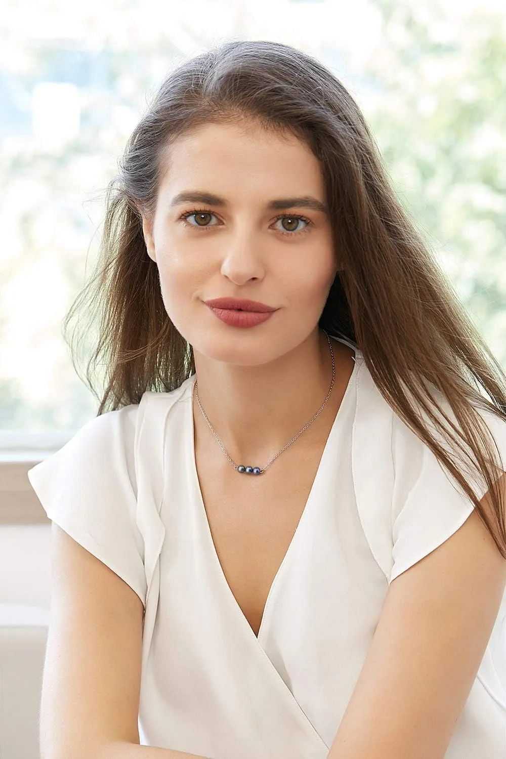 Turquoise or Pearl Bar Choker Necklace Pearl or Turquoise Beads Necklace Jewelry for Women