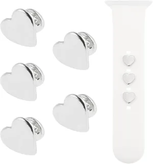 Unomor 5Pcs Watch Band Charms Heart Charms Decorative Ring Loops Charms Smart Watch Band Accessories Compatible for Watch Band 38mm