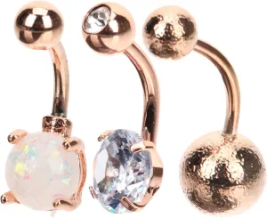 VALICLUD 3Pcs Women Belly Button Rings Stylish Metal Navel Jewelry with Durable Comfortable Fit for Everyday Wear for Fashion