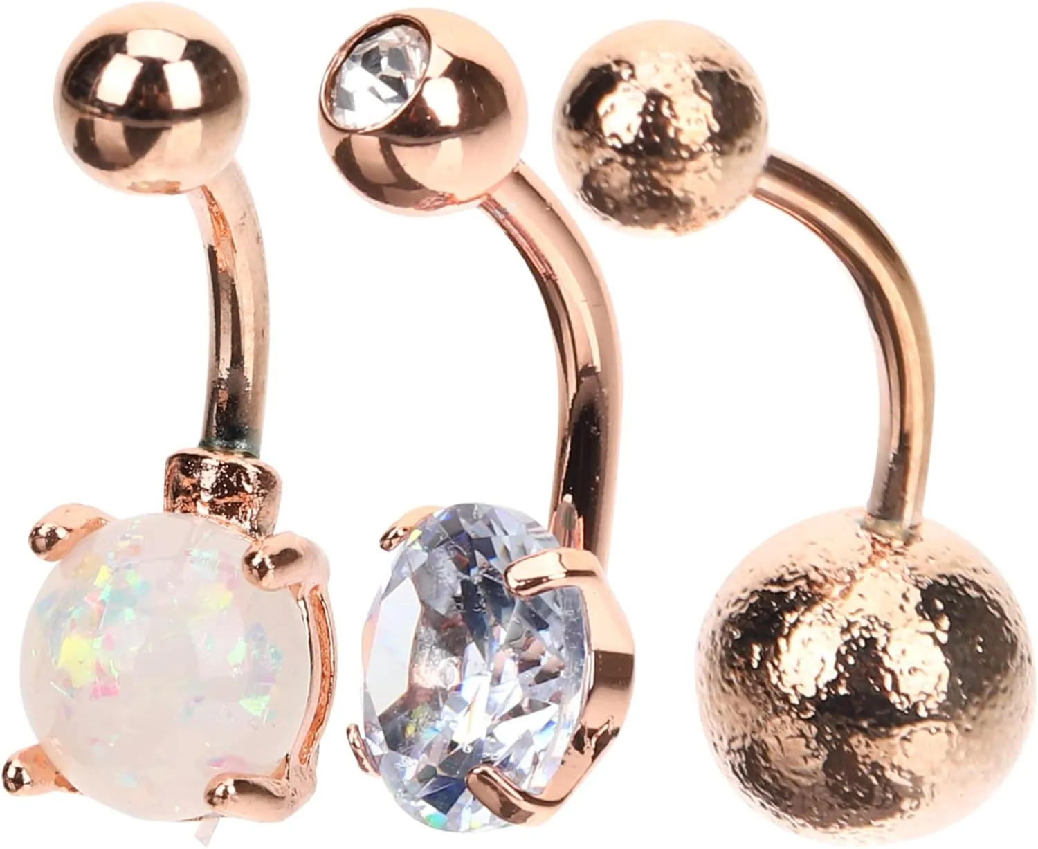 VALICLUD 3Pcs Women Belly Button Rings Stylish Metal Navel Jewelry with Durable Comfortable Fit for Everyday Wear for Fashion