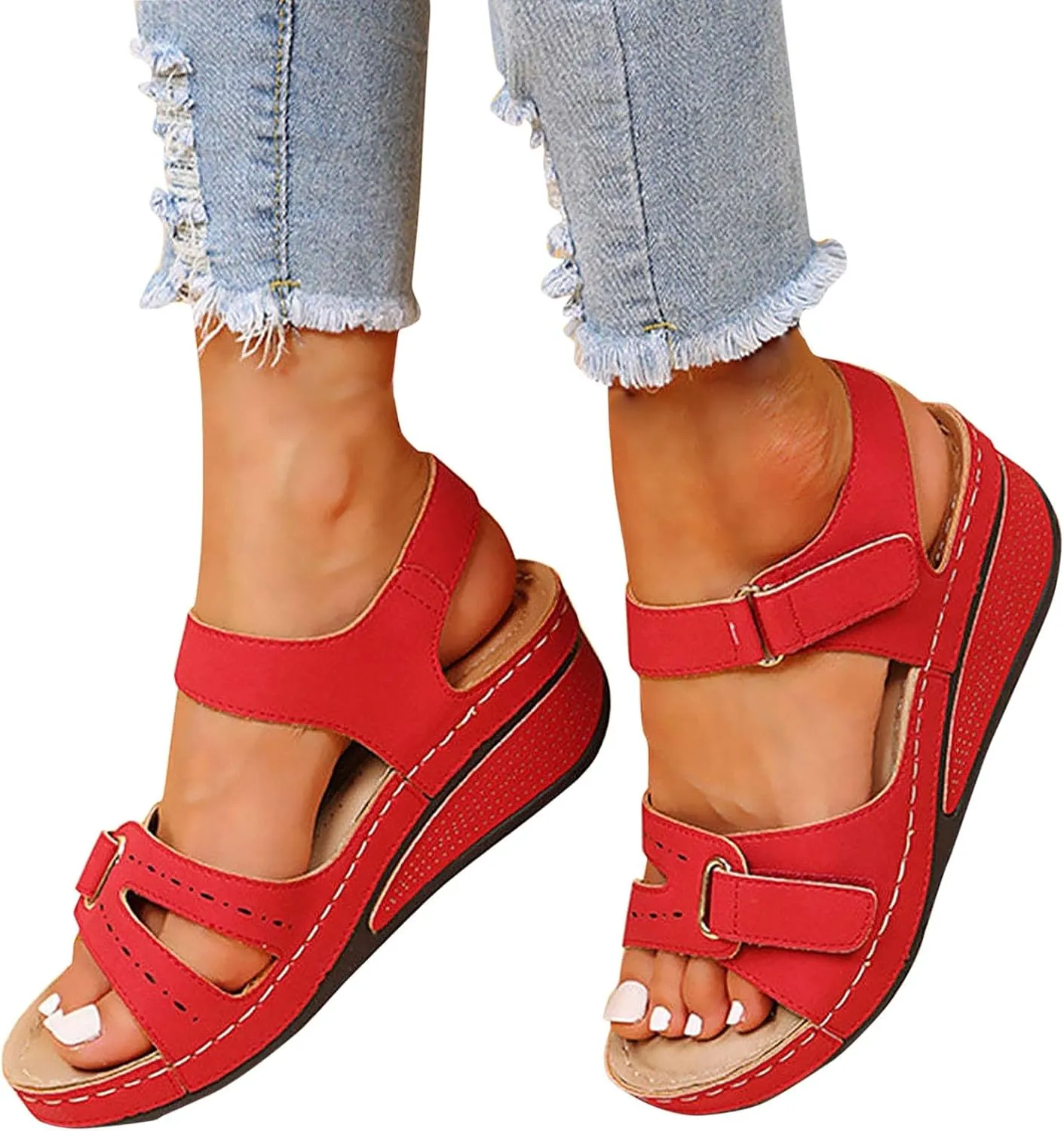 Wedge Sandals for Women Platform Open Toe Wedge Sandals Womens Comfortable Dressy Wide Width Sandals Summer Sandal Shoes