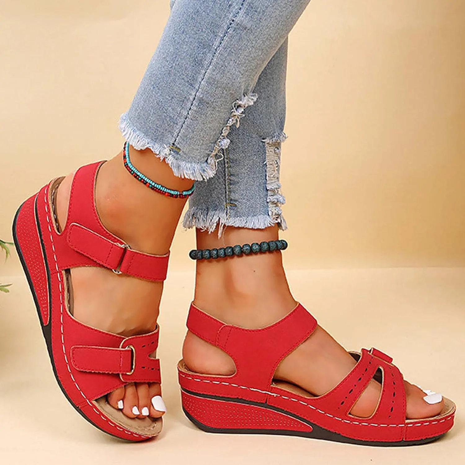 Wedge Sandals for Women Platform Open Toe Wedge Sandals Womens Comfortable Dressy Wide Width Sandals Summer Sandal Shoes
