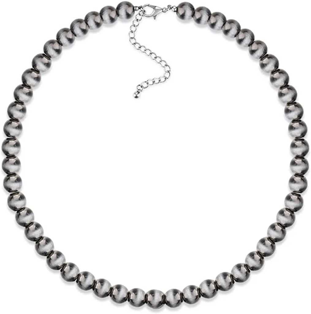 Western Navajo Pearl Choker Necklace Navajo Pearl Layered Necklaces Beaded Necklaces Adjustable Vintage Choker Boho Jewelry Gifts for Women Men