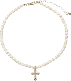 wgoud Natural Freshwater Pearl Choker Necklace for Women, Trendy 14K Gold Plated Pearl Necklaces Handmade Jewelry Gift