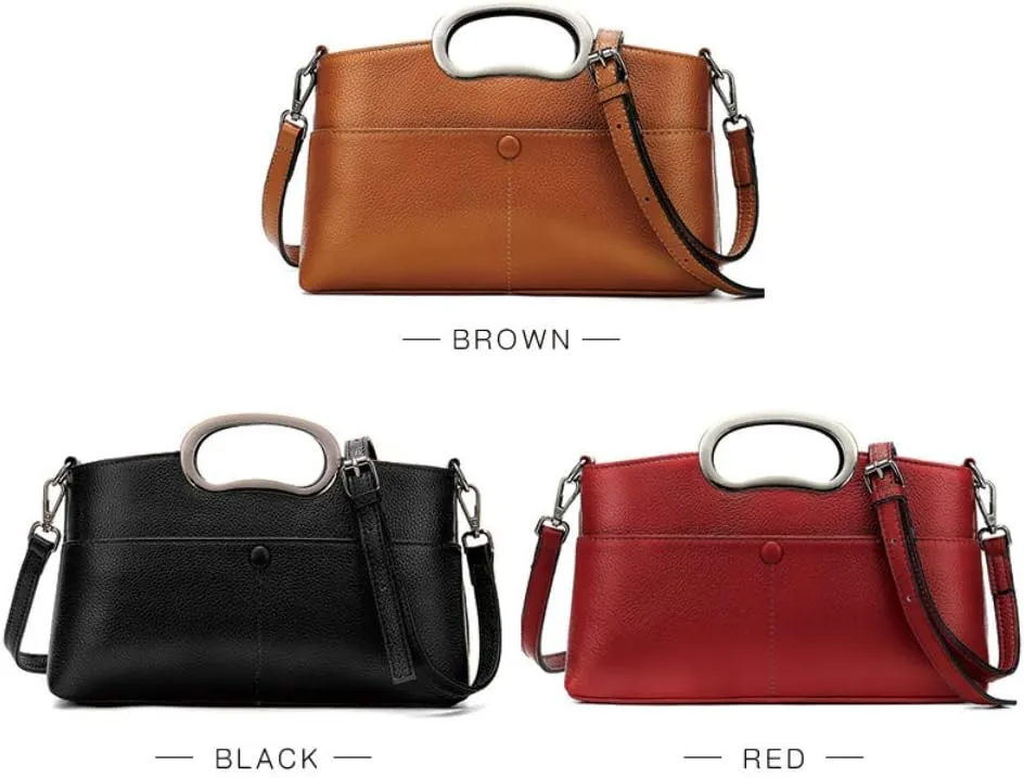 Women Handbag Genuine Leather Satchel Purse Handbag Vintage Top Handle Handbag Work Tote Bag