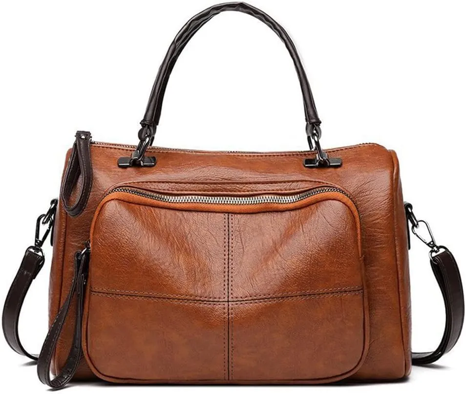 Women Handbag PU Leather Top Hand Zipper Bag Soft Leather Shoulder Bag Messenger Bags