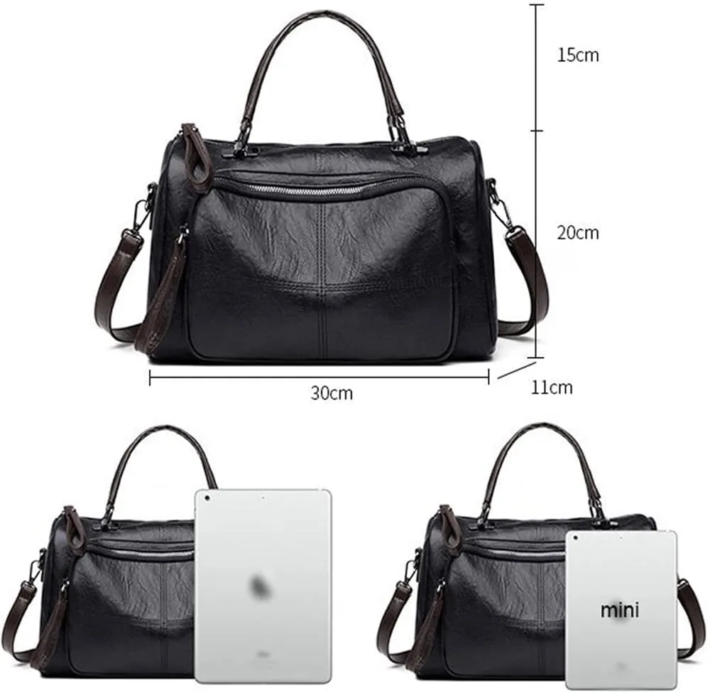 Women Handbag PU Leather Top Hand Zipper Bag Soft Leather Shoulder Bag Messenger Bags