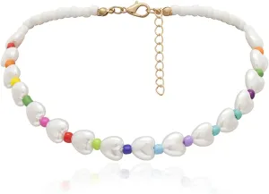 Women Jewelry Necklace Simple, Imitation Pearl Stackable Necklaces