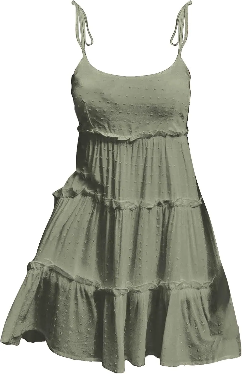 Womens 2024 Summer Floral Mini Dress Boho Flowy Skater Dresses Short Sleeveless Ruffle Spaghetti Strap Dress for Women